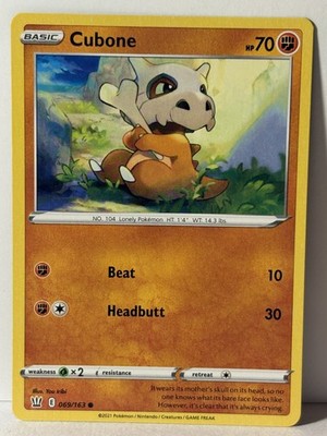 Cubone 069/163 SWSH05 Battle Styles NM Pokemon Fast Ship