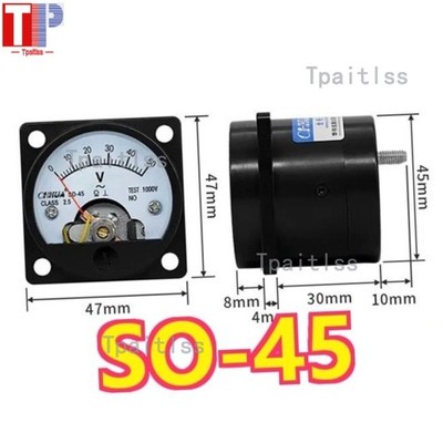 SO-45 1 Pc. New Voltmeter Pointer Voltage Panel Meter Directly Connect AC 0-50V