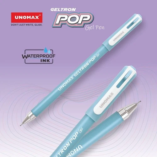 18x UNOMAX GELTRON POP Gel Pen BLUE INK  0.6mm TIP Premium look