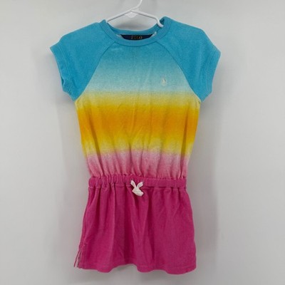 Polo Ralph Lauren Dress Girls 2T Multi Ombre Terry Cloth Short Sleeve Pony Logo