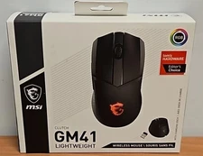 NEW MSI Clutch GM41 Lightweight Wireless Gaming Mouse w Charging Dock Black