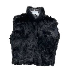 Vegan Faux Fur Vest Women's XL Avant-Garde Chic Cocktail Glamourous Winter 90's