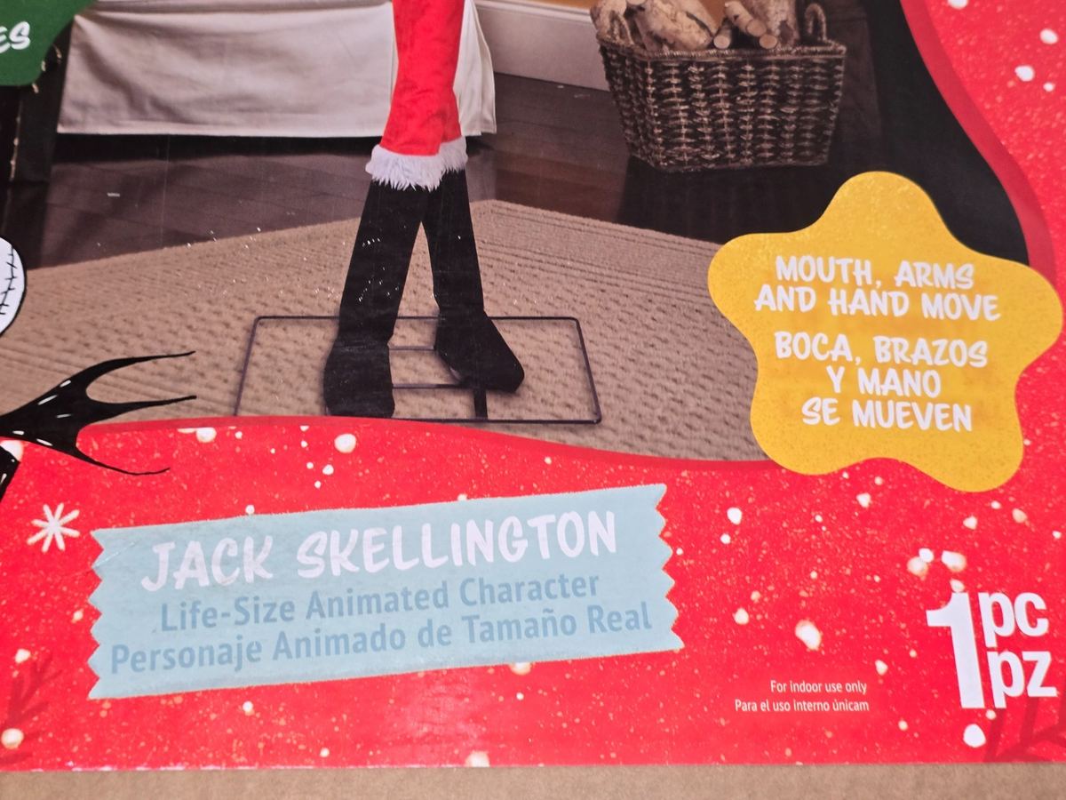 Disney Life Size Animated Jack Skellington as Santa for sale