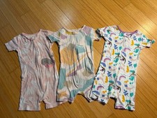 Lot of Carter s Girls 5T One-Piece Pajama Lot 3 Zip-Up PJs