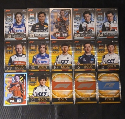Topps F1 2022 Turbo Attax Diamond/Gold Limited Edition 15 Card Lot