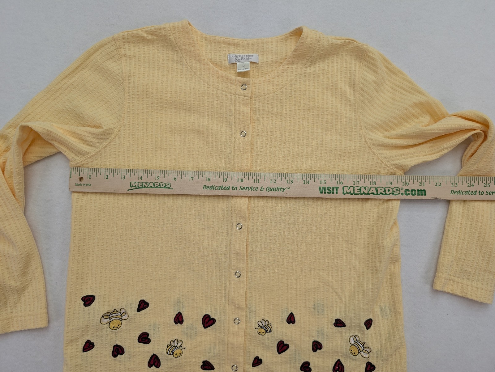 Christopher & Banks Women's Sweater Size M Yellow Lightweight Stretch Knit Bee