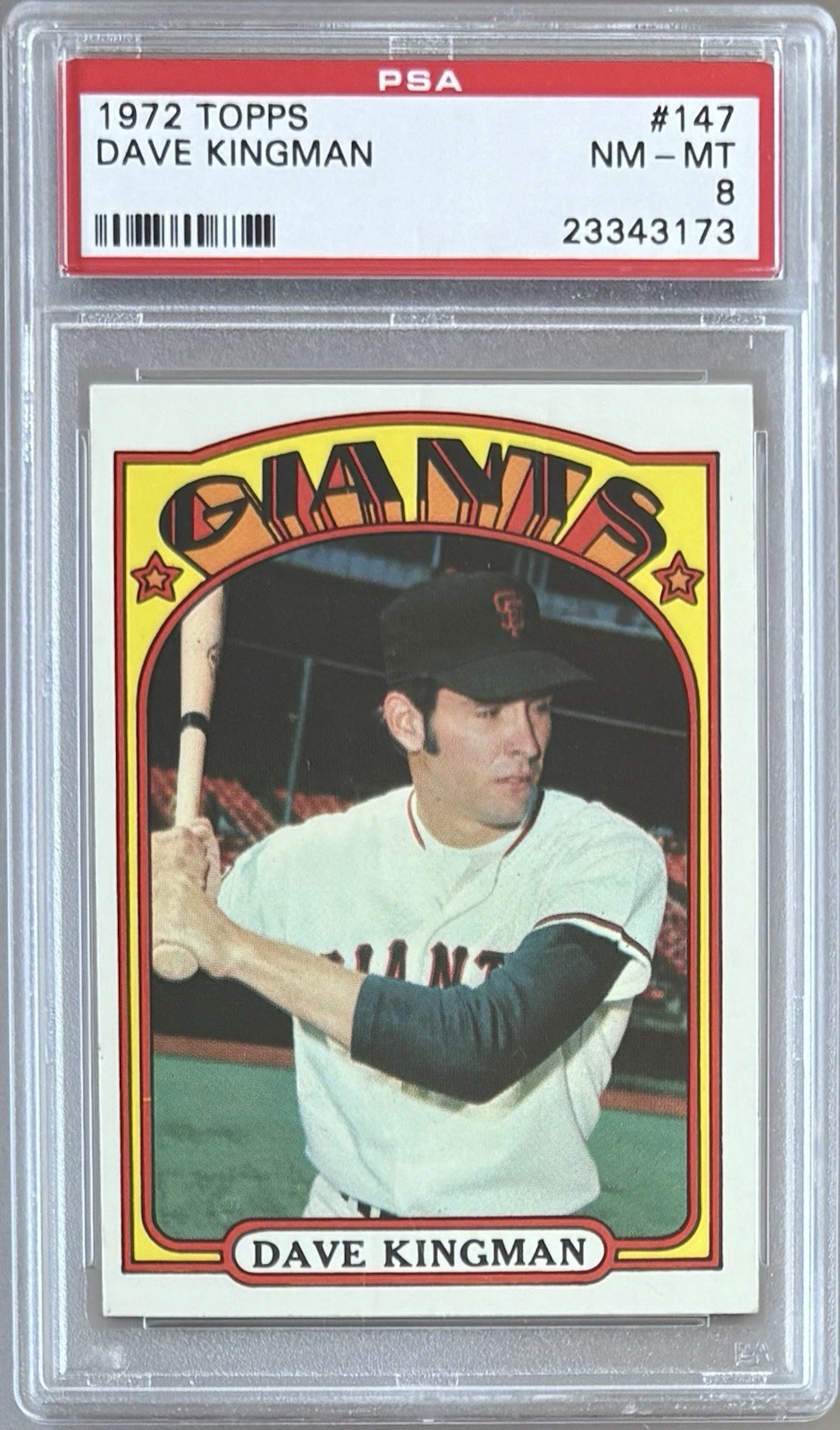 1972 TOPPS #147 DAVE KINGMAN PSA 8 NM-MT GIANTS