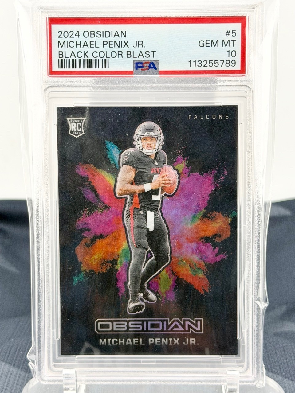 Michael Penix Panini Obsidian Black Color Blast #5 Base