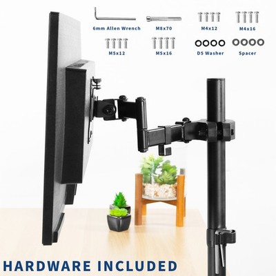 VIVO Steel Universal Pole Mount Monitor Arm VESA Plate | Fits 17'' to 32'' Screens