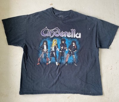 Cinderella Night Songs Distressed Graphic Black Rock Band Retro Tee XL~ Look!