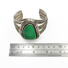 Navajo Signed Irv Monte Sterling Green Chrysoprase Bead Layered Cuff #S5308-1 — photo 7