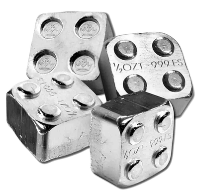 #ad 1 2 TROY OZ .999 FINE SILVER MONARCH BUILDING BLOCK HALF 2 X 2 BU $58.36