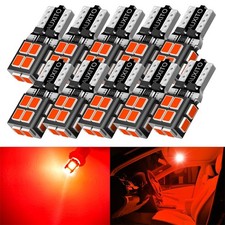 Led T10 Lights Interior Package Kit 10x Red Dome Map License Plate Lamp Bulbs V