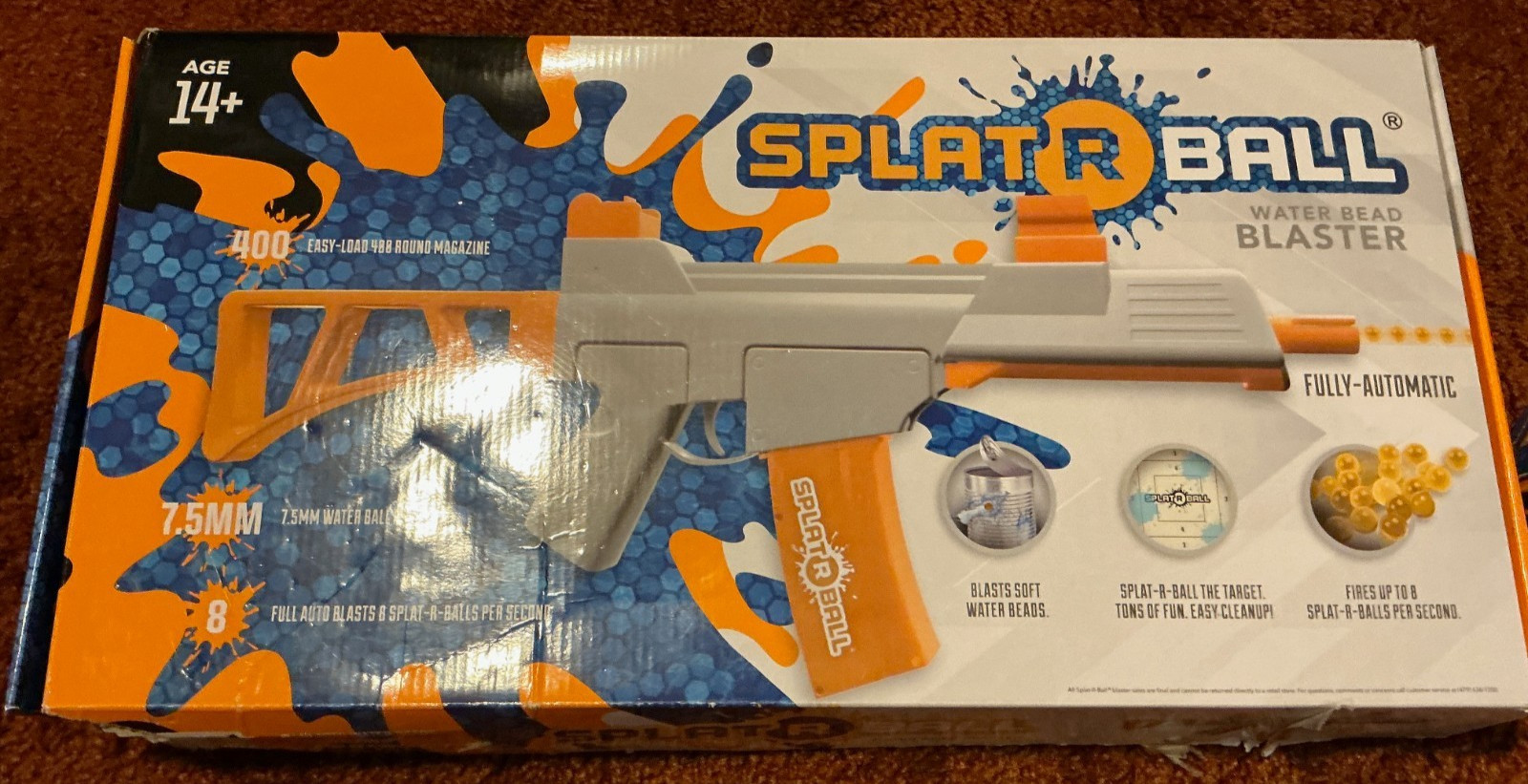 SplatRBall SRB400 Full-Auto Gel Blaster 400-Round Mag 7.5mm - 2X - NEW OTHERS