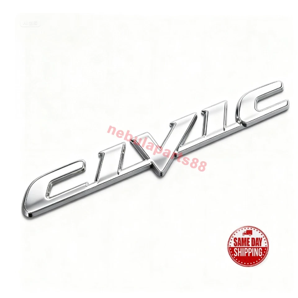 For 2006-11 Honda Civic Rear Trunk Lid Chrome Letter Logo Badge Emblem Sport new - Image 2 of 4