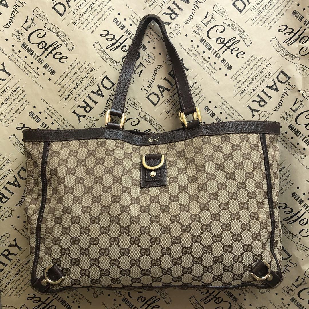 Gucci Abby GG Canvas Hand Tote Bag in Brown Business Style FP504