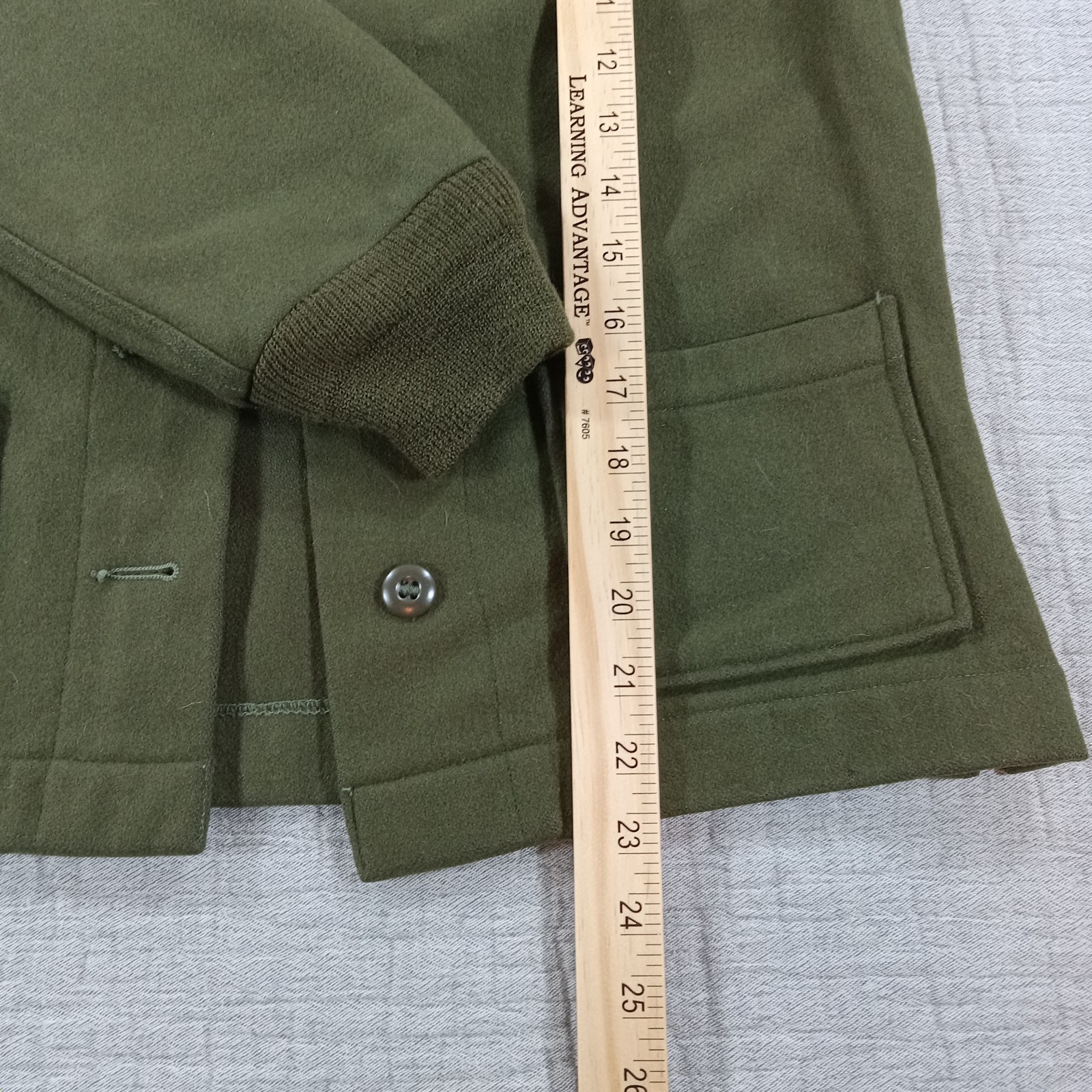 Military Style Field OD Green Wool Jacket Gorpcore Classic Winter Sz Small Lined