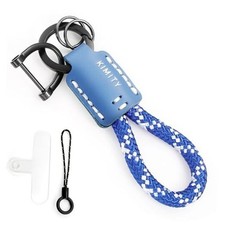 Fashion Handmade Leather Nylon Keychain with Anti-loss D-buckles,Multi