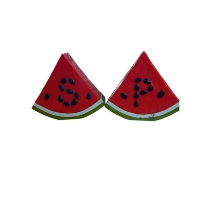 Vintage Watermelon Salt & Pepper Shakers Plastic Kitsch Summer Picnic Decor