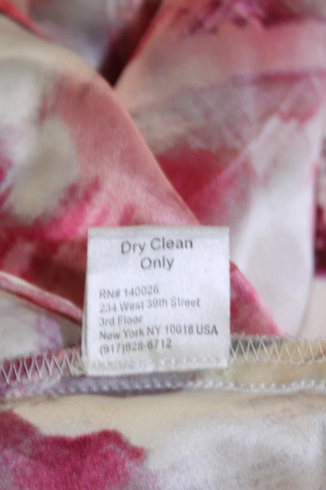 Vestido Parker para mujer de seda estampado abstracto con volantes cuello en V sin mangas rojo talla M Foto 4 de 4