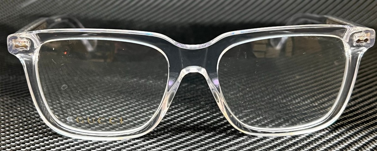 GUCCI GG0737O 018 Crystal Transparent Silver Unisex Medium 53 mm