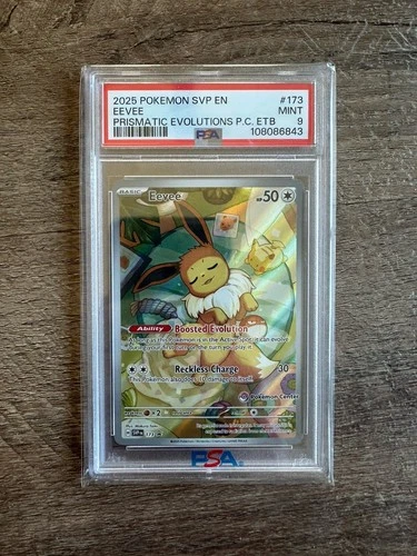Pokémon Eevee 173 Scarlet & Violet Promo Holo Pokémon Center ETB Exclusive PSA 9