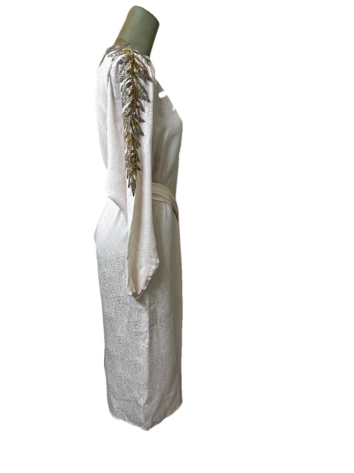 Vestido De Colección Francesca of DAMON para STARINGTON Marfil 100% Seda y Cuentas Talla 8 Años 80’s Foto 4 de 4