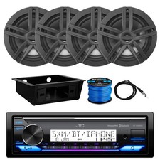 JVC Marine Receiver, 4 x 6.5" Speakers, Dash Kit, Antenna, Speaker Wire