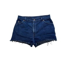 Vintage Levis Orange Tab Denim Cutoff Shorts Sz 34 Dark Wash Relaxed Fit 36951