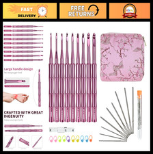 9-Piece Ergonomic Crochet Hook Set 3mm-8mm, Long Smooth Lightweight Knitting Too