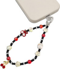 Cute Phone Wrist Strap Chic Beaded Cellphone Lanyard with Tether Tab Phone Charm