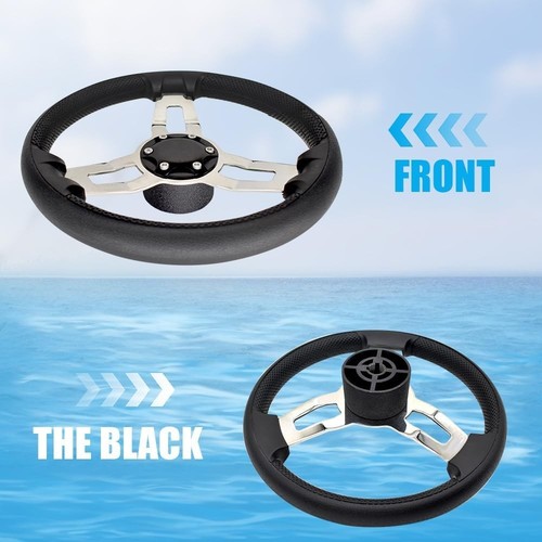 Stainless Steel Steering Wheel,13.5'' Anti-Slip PU Foam Cover Steering Wheel ... - Foto 2 di 8