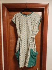 Vintage Full Apron Front Pocket Geometric Print Grannycore