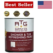 RTG White Shower & Tub Refinishing Paint - Quick 1-Hour Cure, Scratch Resistant