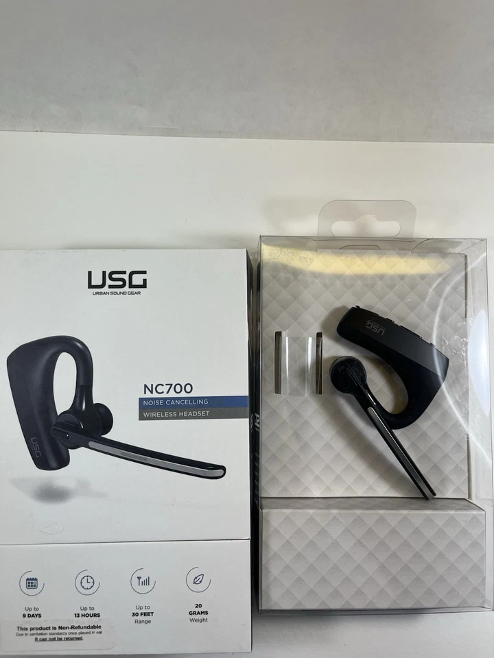 Urban Sound Gear Nc700 Wireless Ear Peice cancelamento de ruído preto claro - Imagem 3 de 4