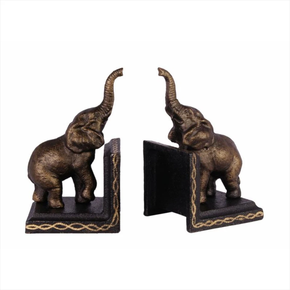MORITZ Juego de 2 soportes de letras de diseño de hierro fundido elefante elefante 7,8x9,3x15 cm decoración