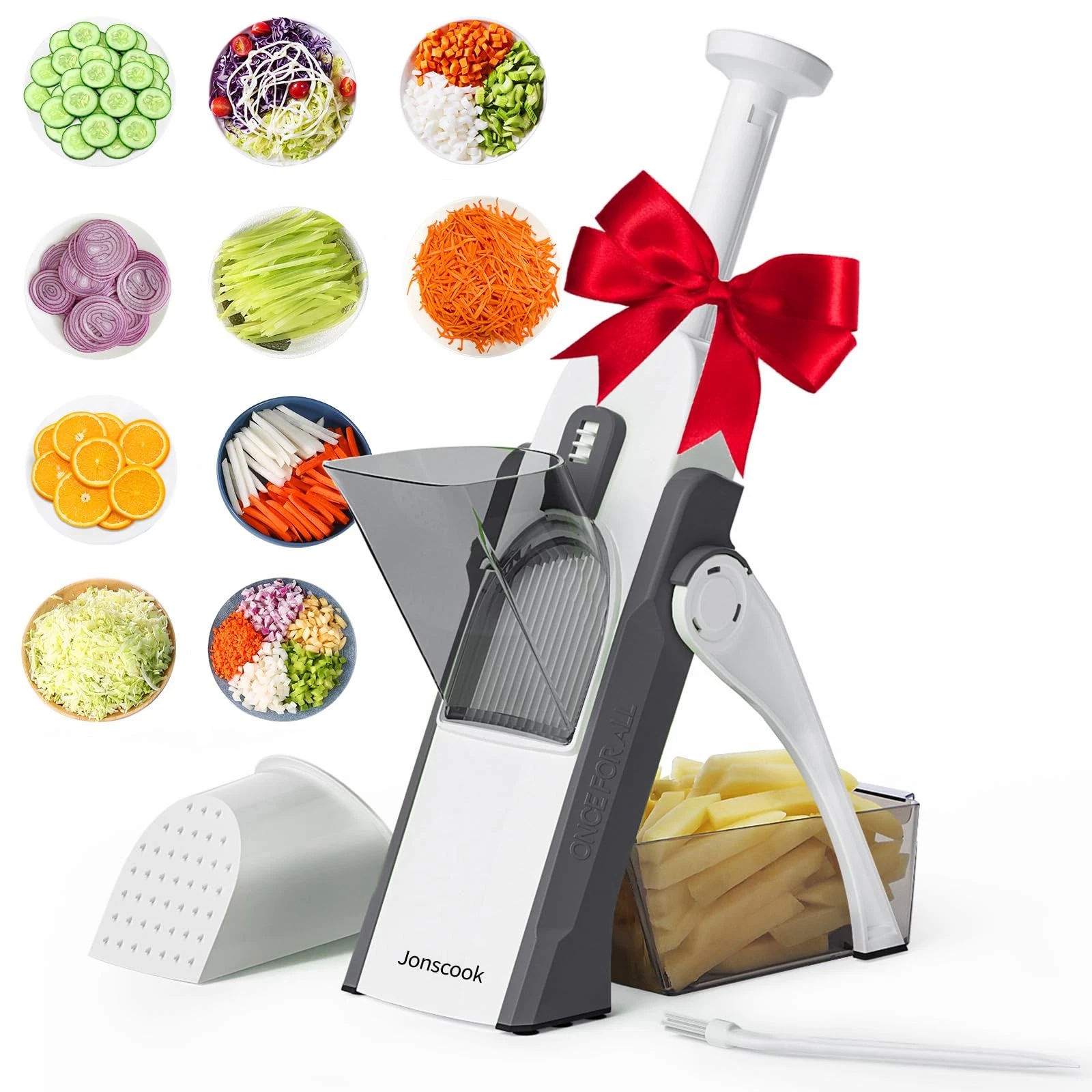 All in One Gray Food Slicer Vegetable Chopper Mandoline Safe Easy to Clean