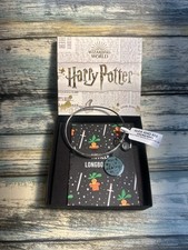 NEW Alex  Ani Harry Potter Neville Longbottom Dangle Charm Bangle Shiny Silver
