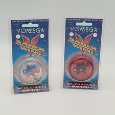 2 Pack Yomega Saber Wing Yo-Yo Red  Clear 1997 Made In USA, Vintage New