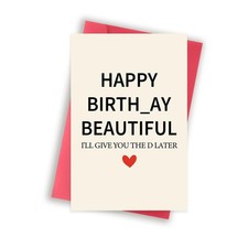 Birthday Card For Wife From Husband, Funny Anniversary Card, Gift For Her, Beige