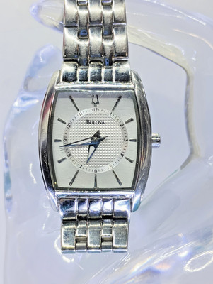 Bulova 96L130 Ladies Watch 25mm Tonneau Case Silver Stainless Steel Bracelet