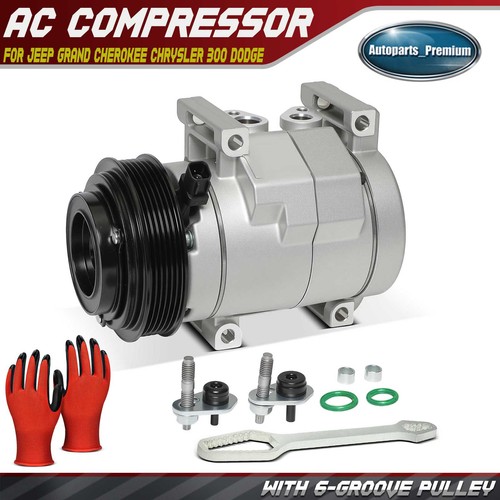 A/C Compressor with 6-Groove Pulley for Jeep Grand Cherokee Chrysler 300 Dodge