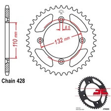 JT Sprockets Steel Rear Sprocket 428 Pitch 49 Tooth KTM 105 SX (2004-2011)