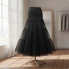Mesh Petticoat Layered Tulle Petticoat Fitted Waistband for Weddings