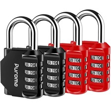 4 Pack Combination Lock For Locker 4 Digit Outdoor Waterproof Padlock For School
