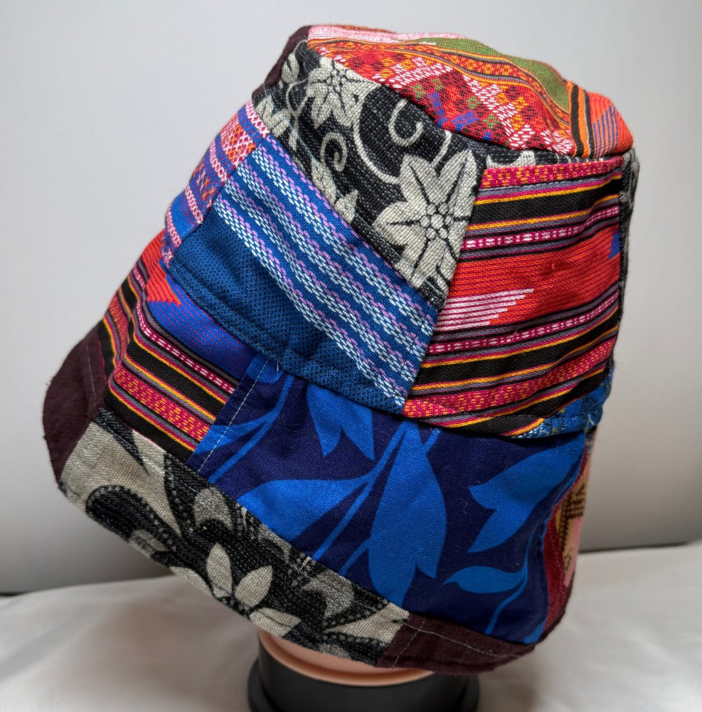Boho Patchwork Bucket Hat Reversible - image 4
