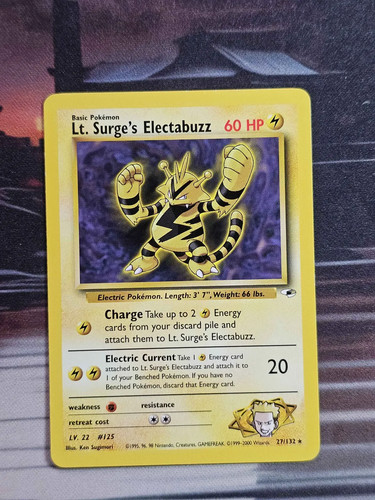 Lt. Surge's Electabuzz 27/132 Rare Gym Heroes Pokemon Unlimited Lightly Played