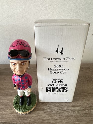 Autographed 2001 Hollywood Park Lot Of 3 Laffit Pincay Jr,McCarron,Bobbleheads - Picture 11 of 12