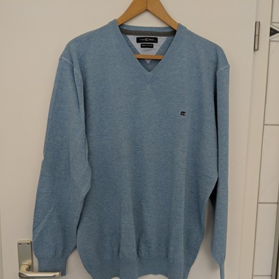 Casa Moda PULLOVER Gr.XL COTTON-Strick HERREN hellblau 
