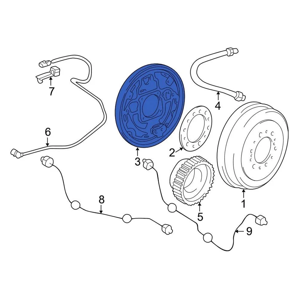 For Toyota Tacoma 2002-2004 Toyota 4704435180 Rear Left Brake Backing Plate Foto 3 de 4